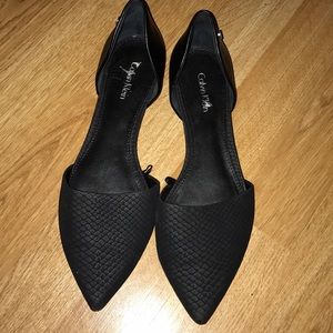 Black pointy Calvin Klein flats